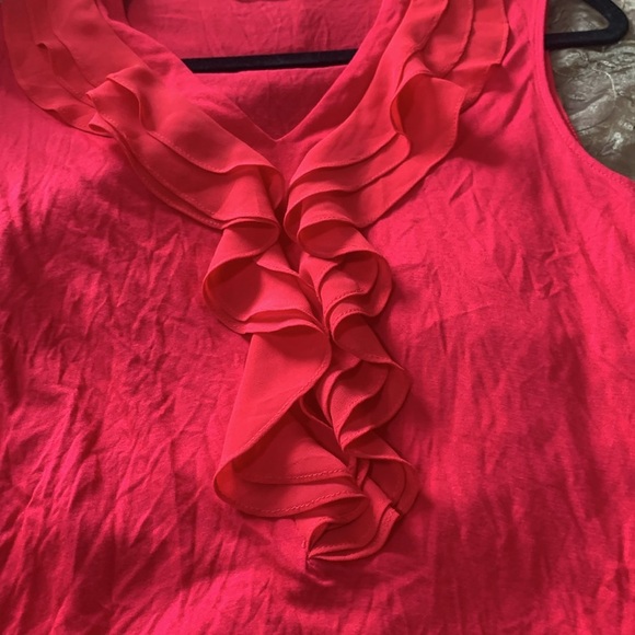 Chic Red Ruffled Tank Top - Picture 4 of 5